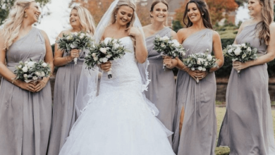 Allure of White and Sage Bridesmaid Dresses